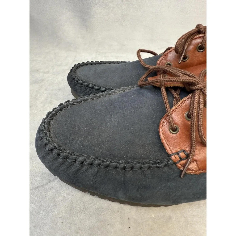 Hush Puppies Shoes Mens Size 10M‎ Leather Moc Toe Casual Lace Up Loafers